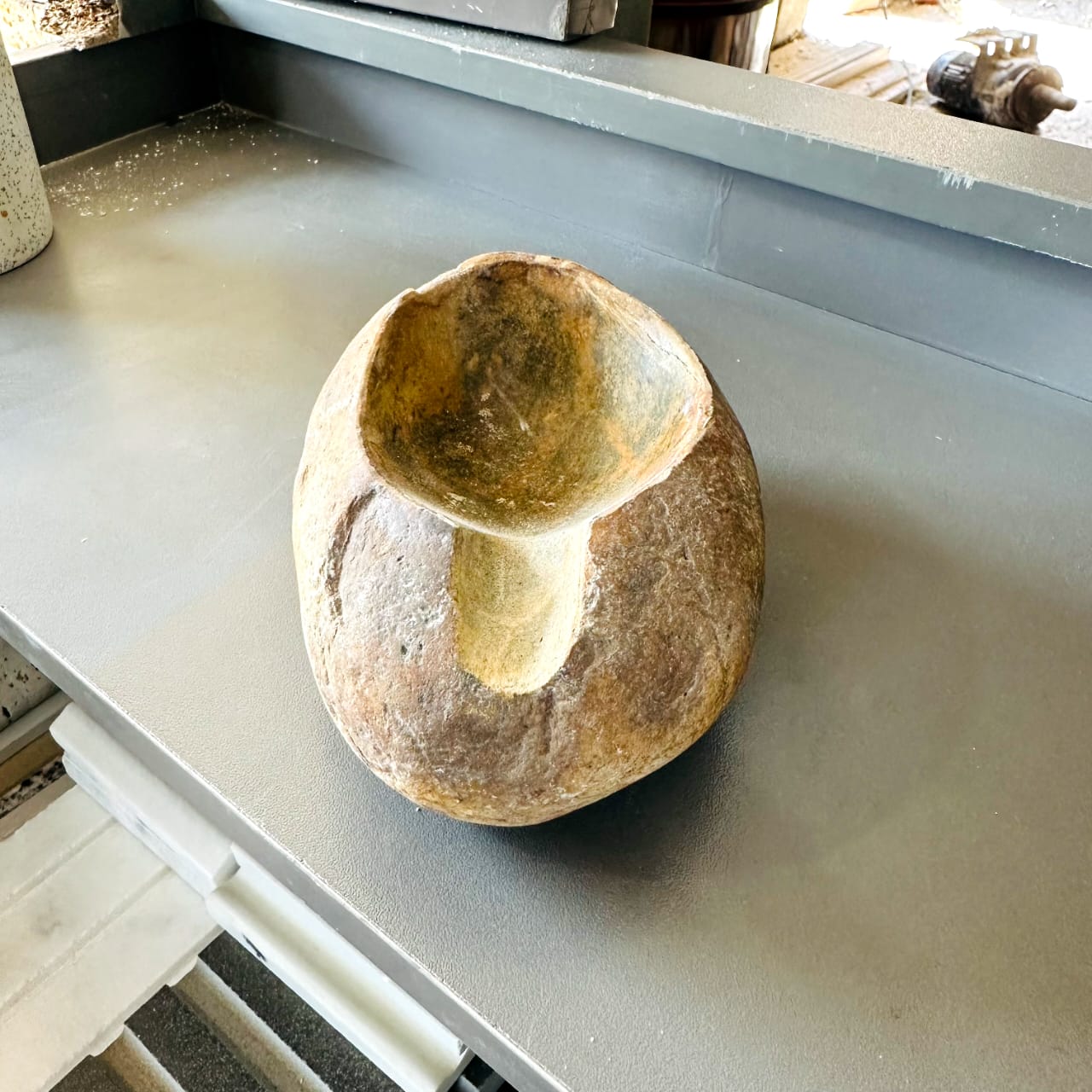 Unique River Stone Rustic Gold Ash Tray